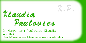 klaudia paulovics business card